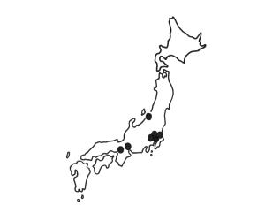 日本のムジナモの分布